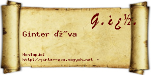 Ginter Éva névjegykártya